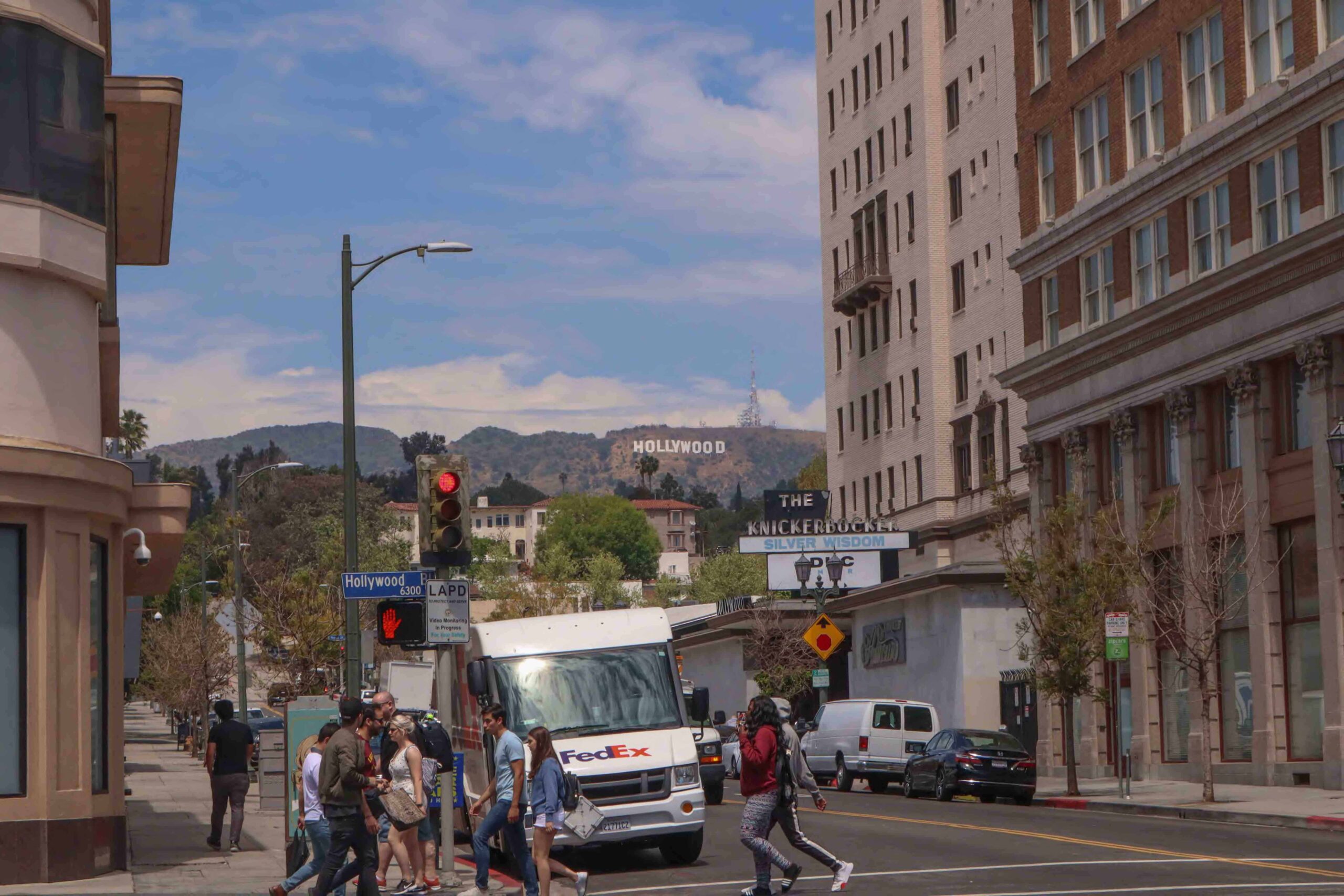 The Hollywood Sign viewed from Hollywood Blvd.