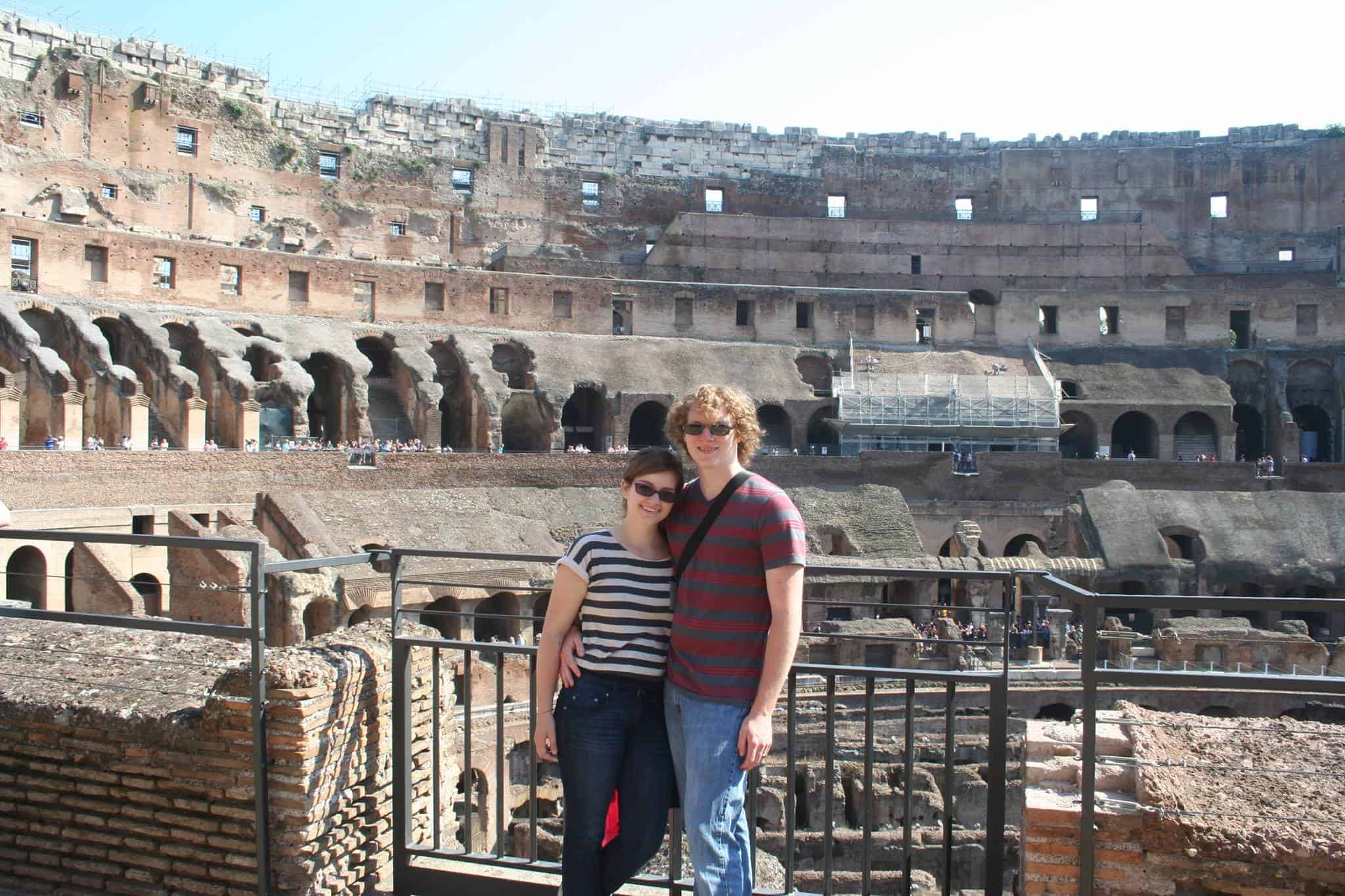 Derek and Kacie at the Colosseum in Rome, Italy