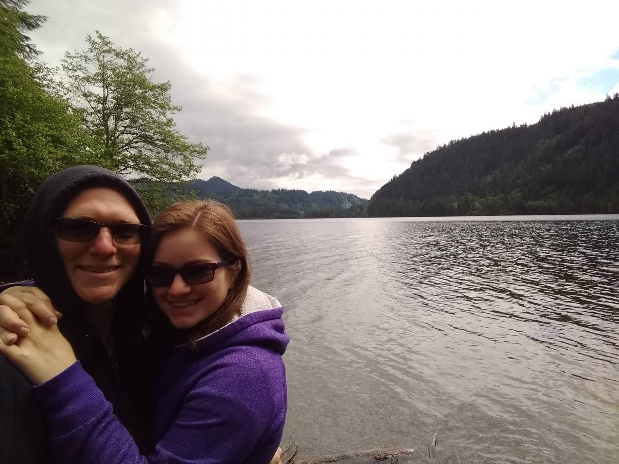 Derek and Kacie at a lake in Washington State