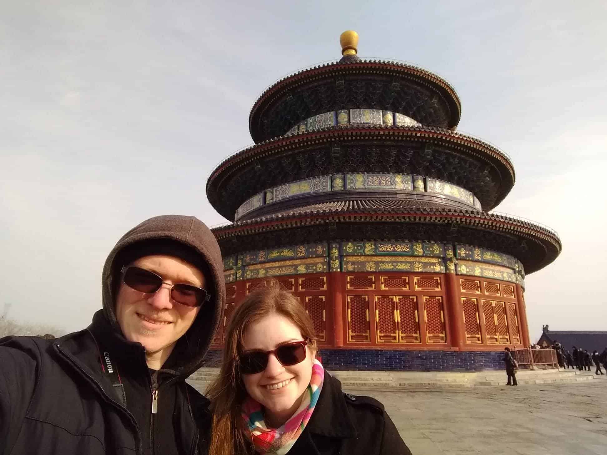 Derek and Kacie in front of the Temple of Heaven, Beijing, China